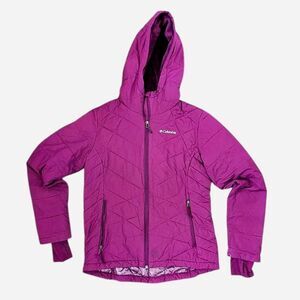 Columbia Girls Katelyn Crest Purple Hooded Puffy Insulated Jacket Size M